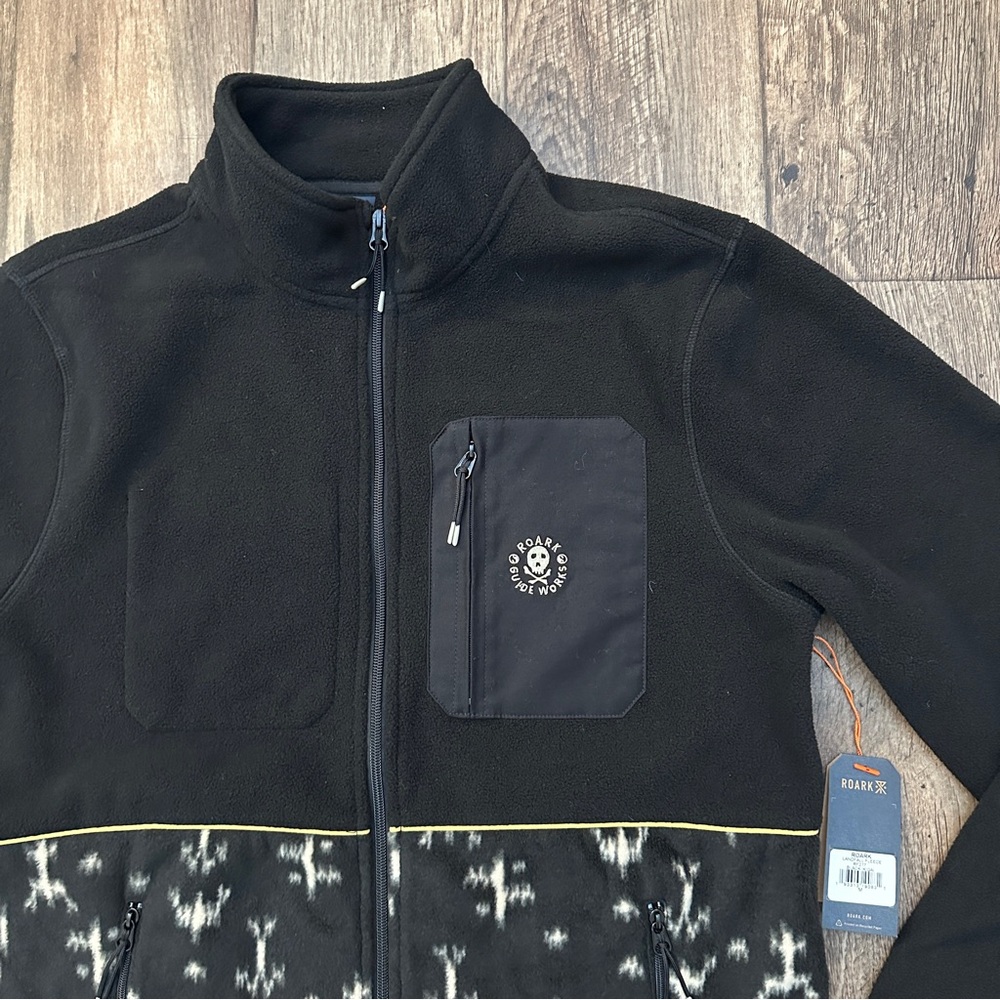 Mens Roark Zip Up Soft Fleece Jacket Sweater Men’s Size M black - Picture 2 of 10